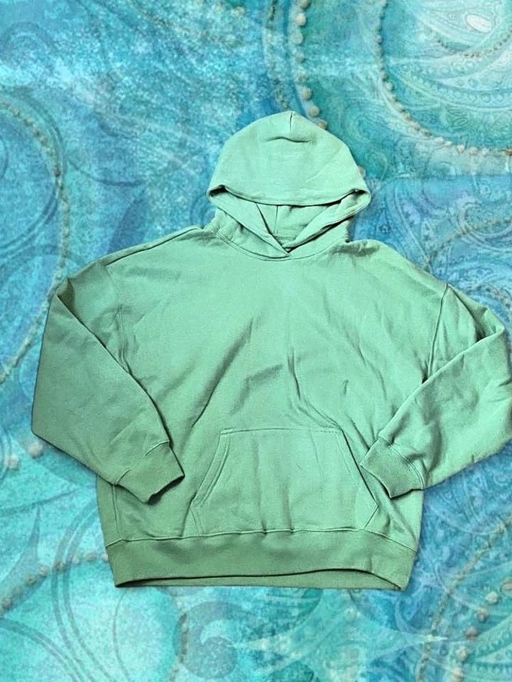 Hollister Feel Good Fleece Pullover Hoodie Green Medium